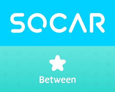 쏘카(SOCAR)와 비트윈(Between) 서비스 로고